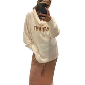 Torrid Radiant Classic Fit Waffle Cowl Neck Sequin Top.Size 3X